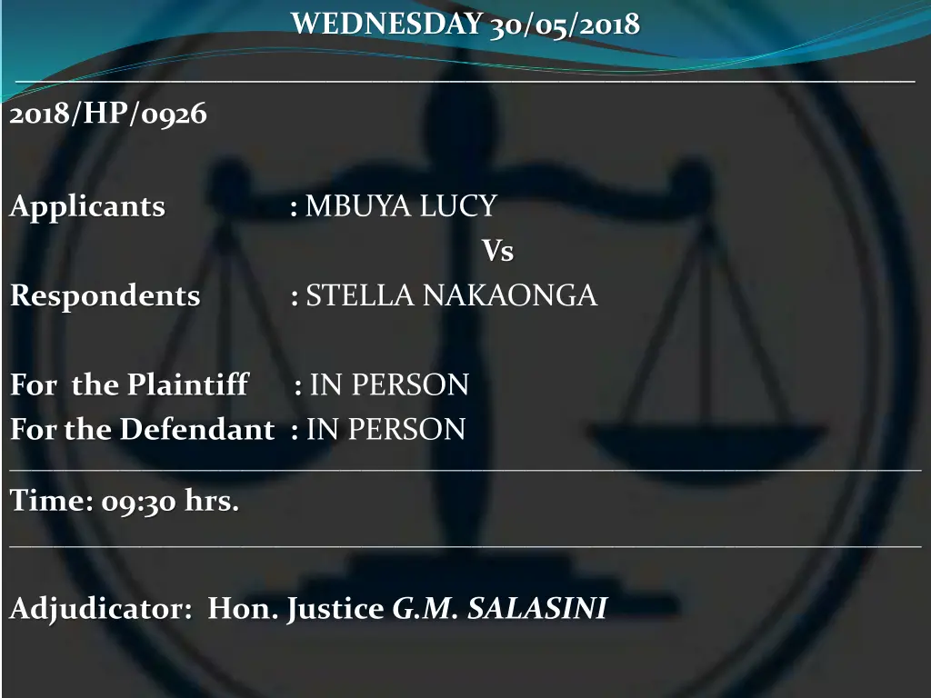 wednesday 30 05 2018