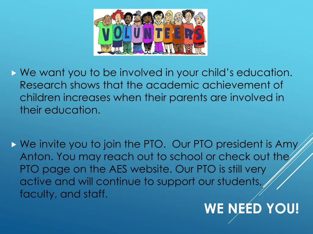 we want you to be involved in your child