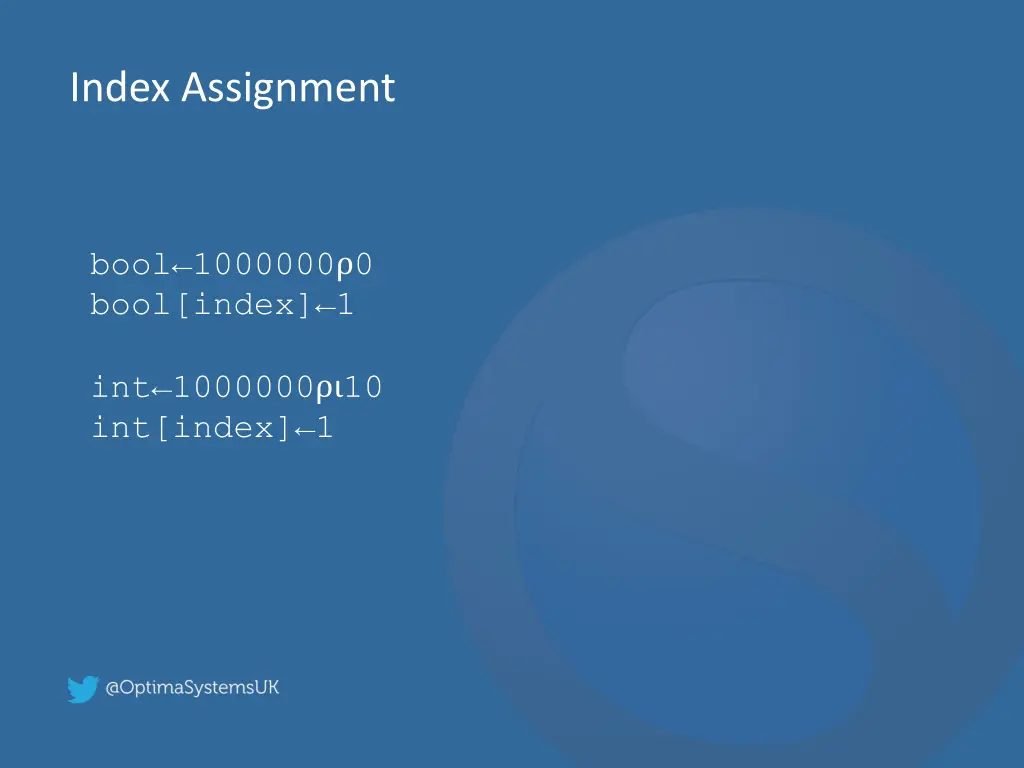 index assignment
