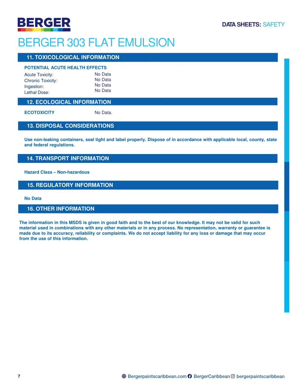 da tasheets safety 5