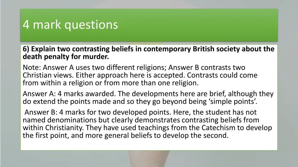 4 mark questions 4