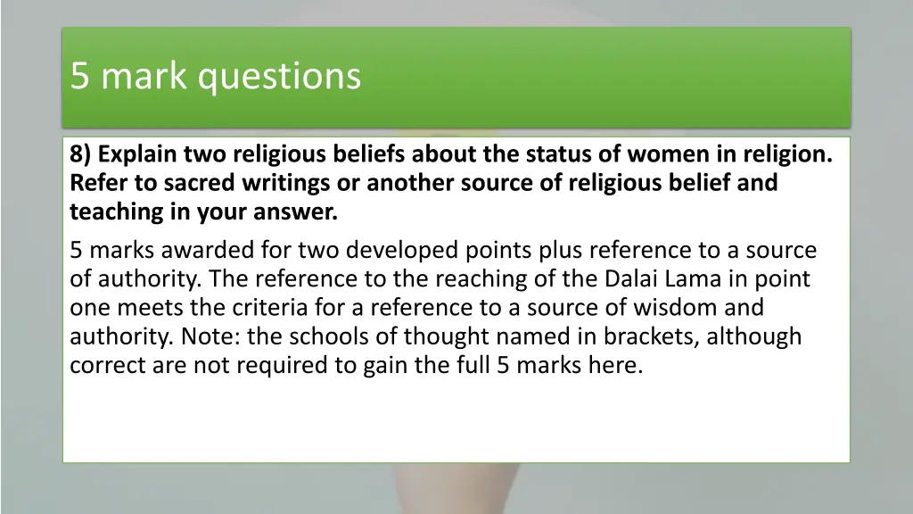 5 mark questions 1