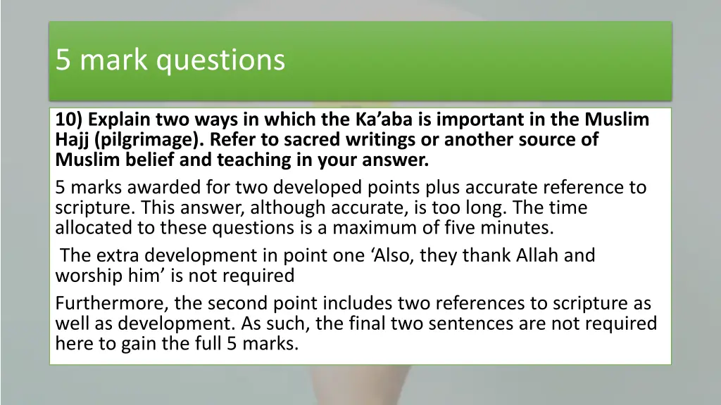 5 mark questions 3