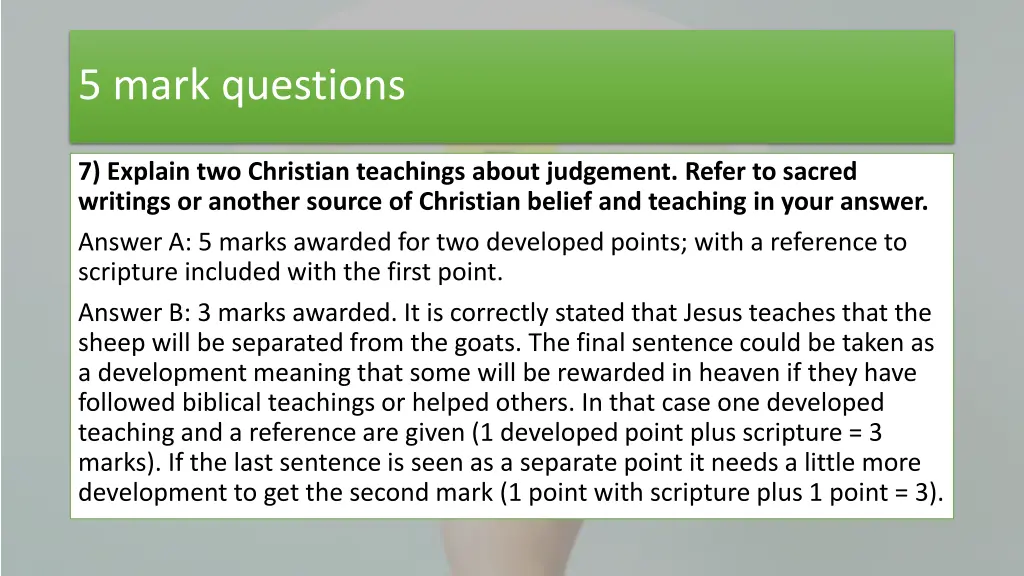 5 mark questions