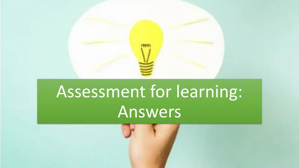 assessment for learning answers