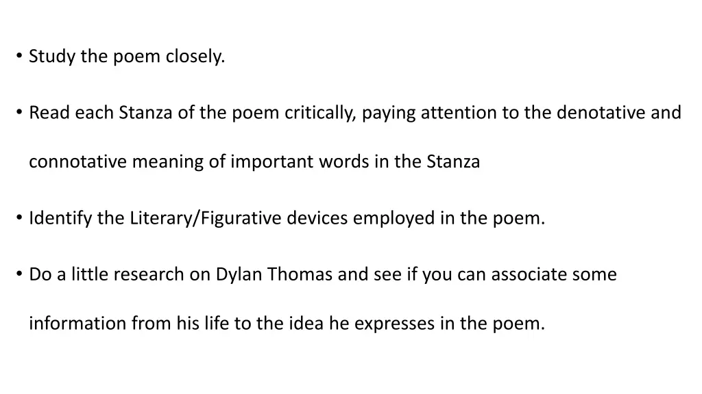 study the poem closely