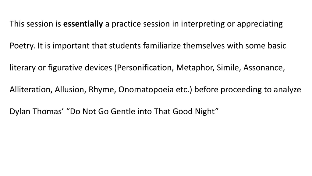 this session is essentially a practice session