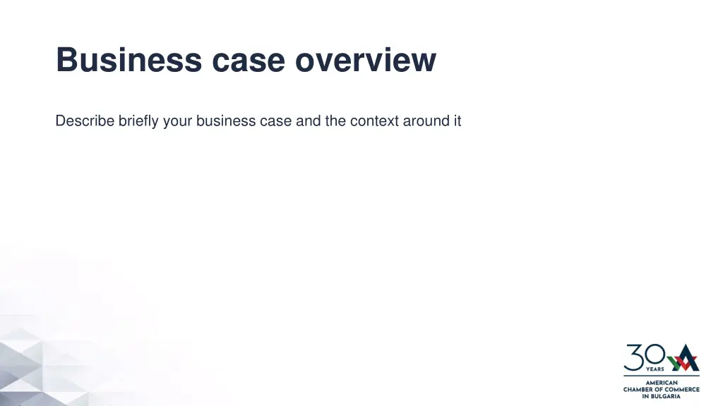 business case overview