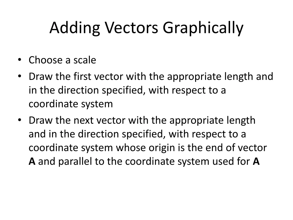 adding vectors graphically