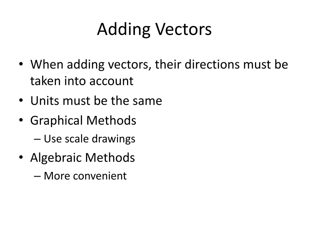 adding vectors