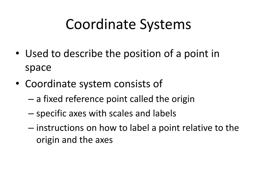 coordinate systems