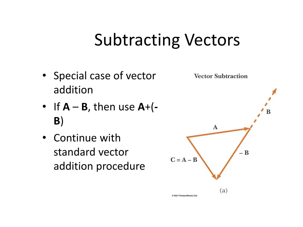 subtracting vectors