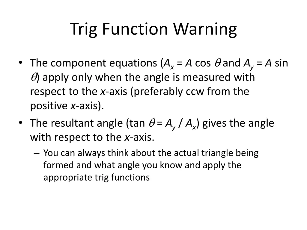 trig function warning