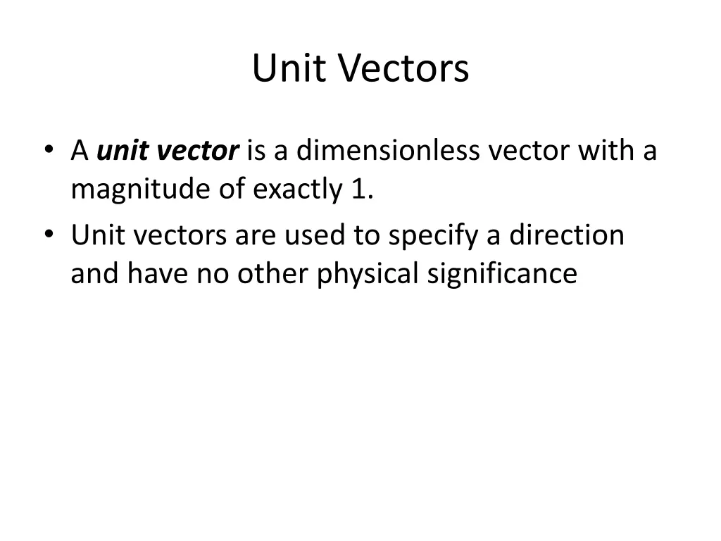 unit vectors