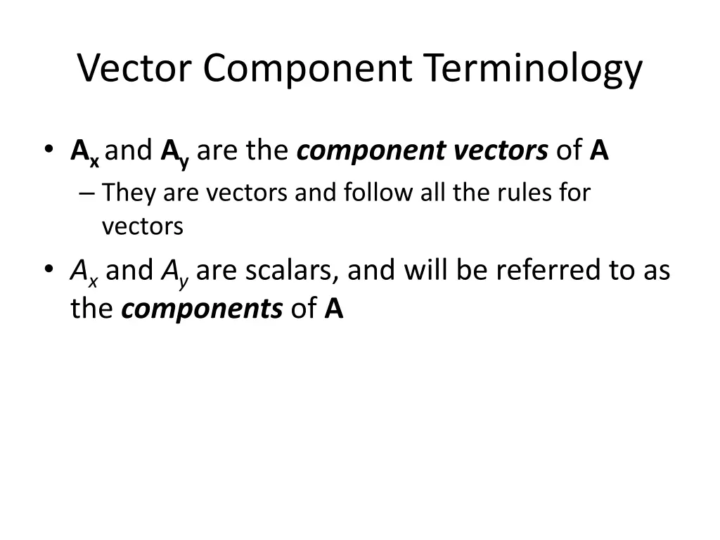 vector component terminology