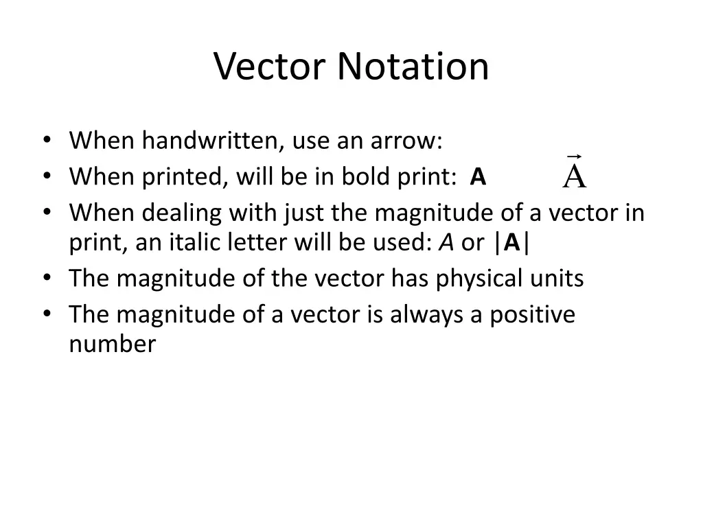 vector notation