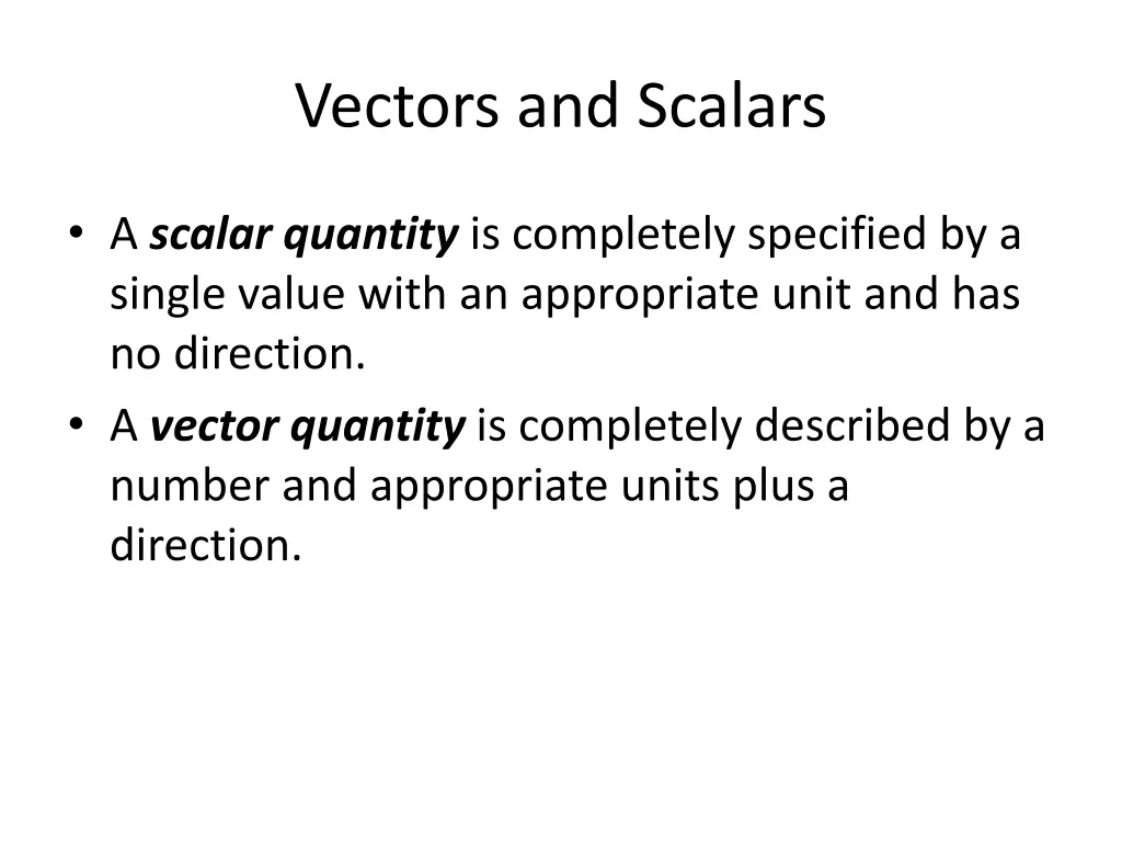 vectors and scalars