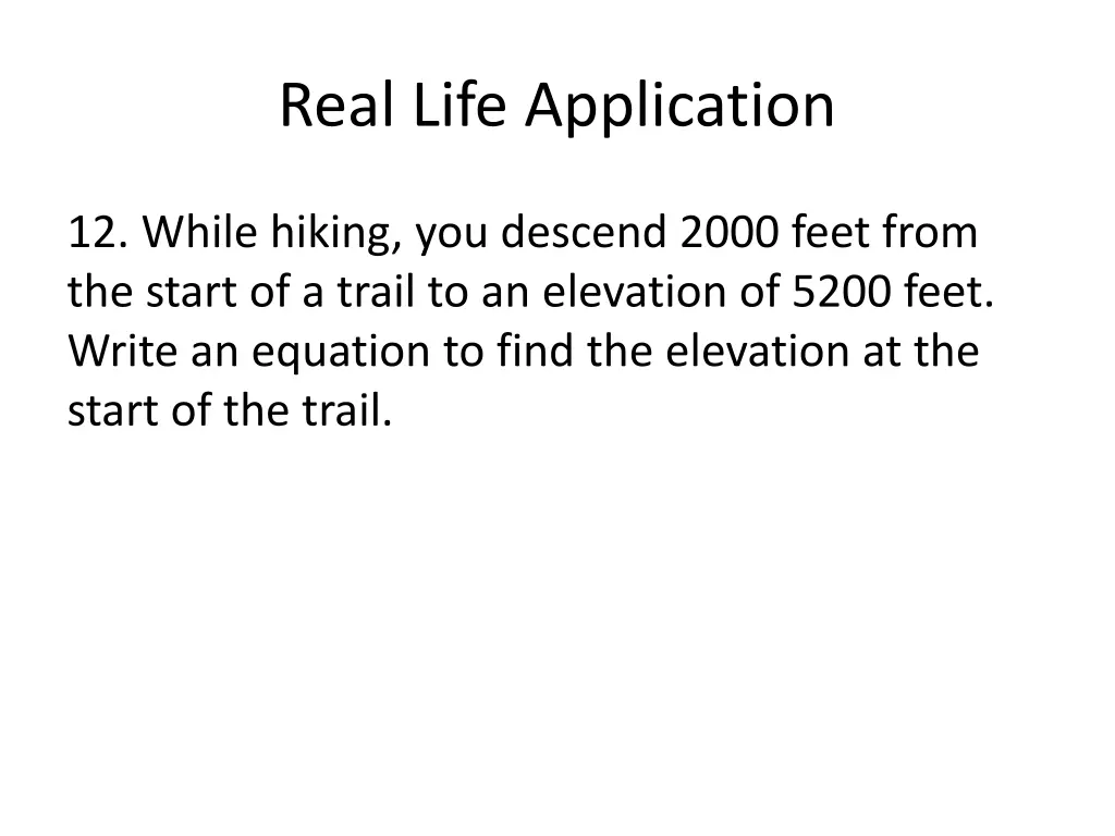 real life application