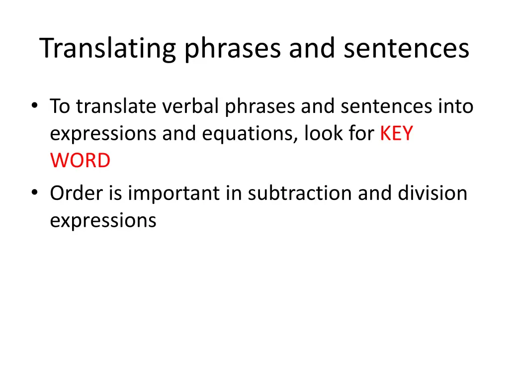translating phrases and sentences