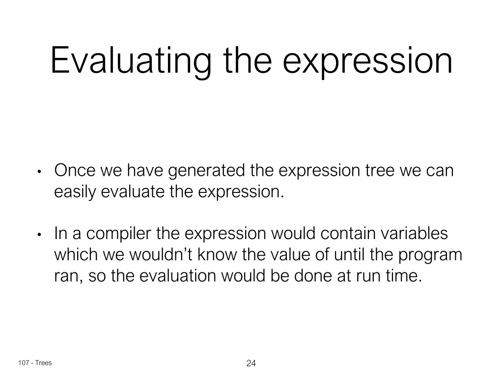 evaluating the expression