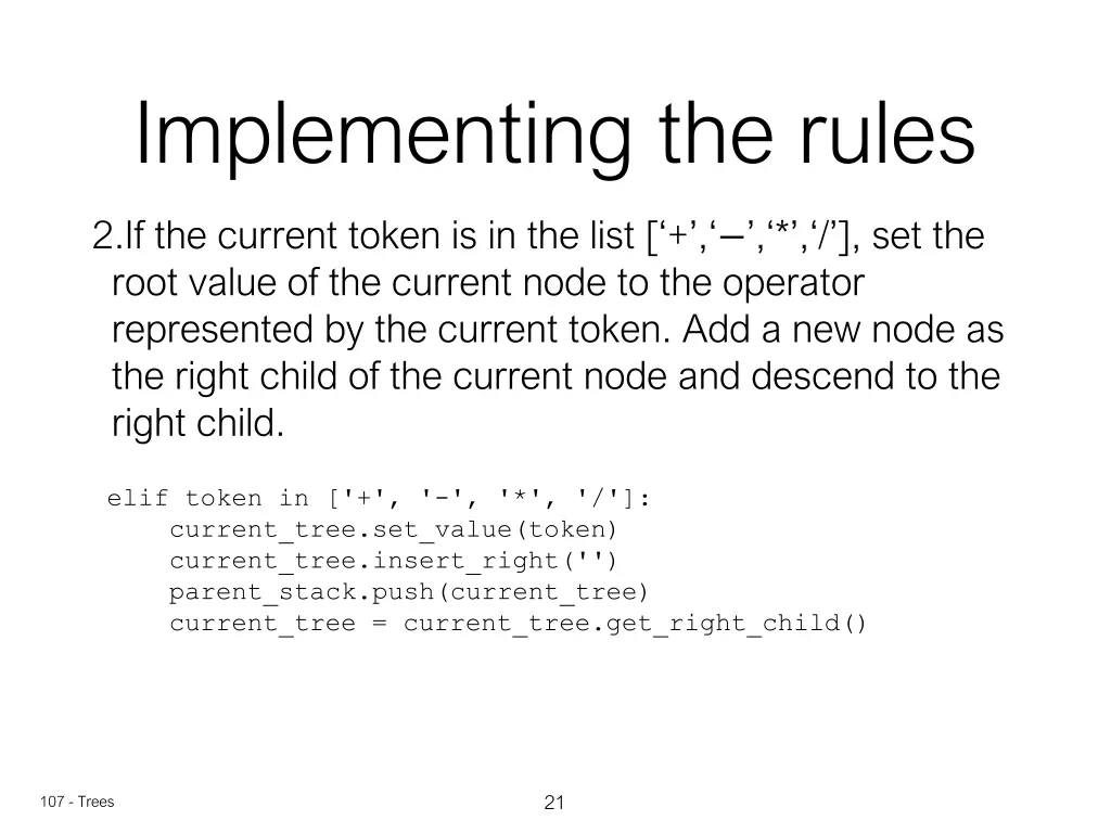 implementing the rules 1