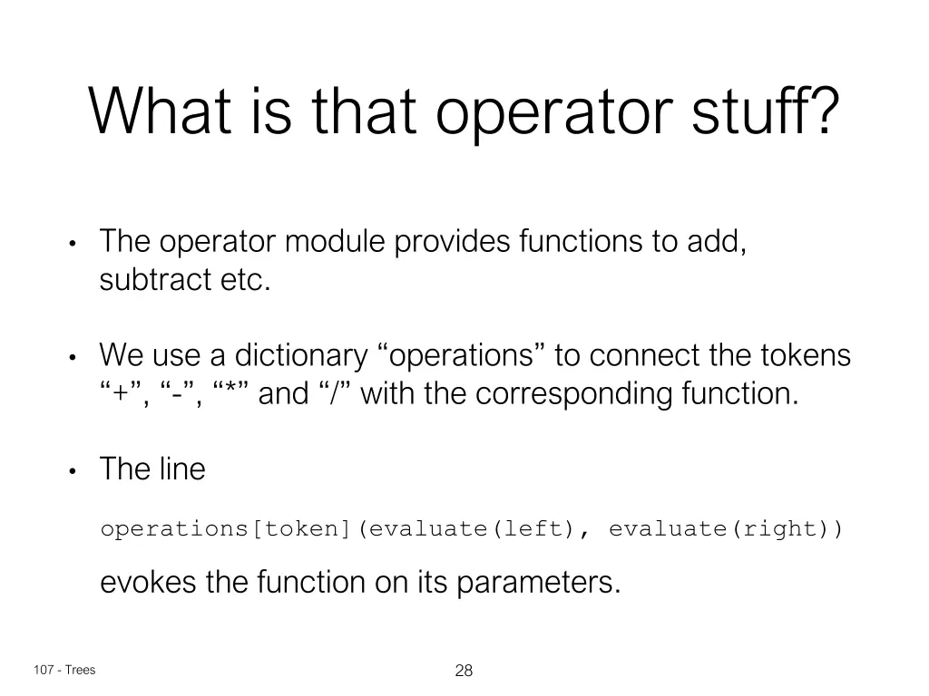 what is that operator stuff