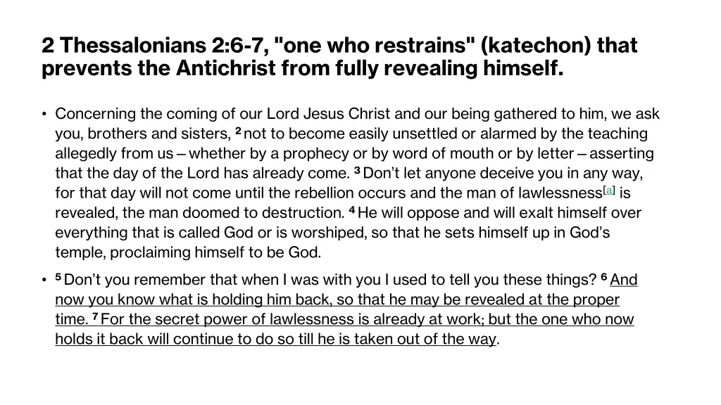 2 thessalonians 2 6 7 one who restrains katechon