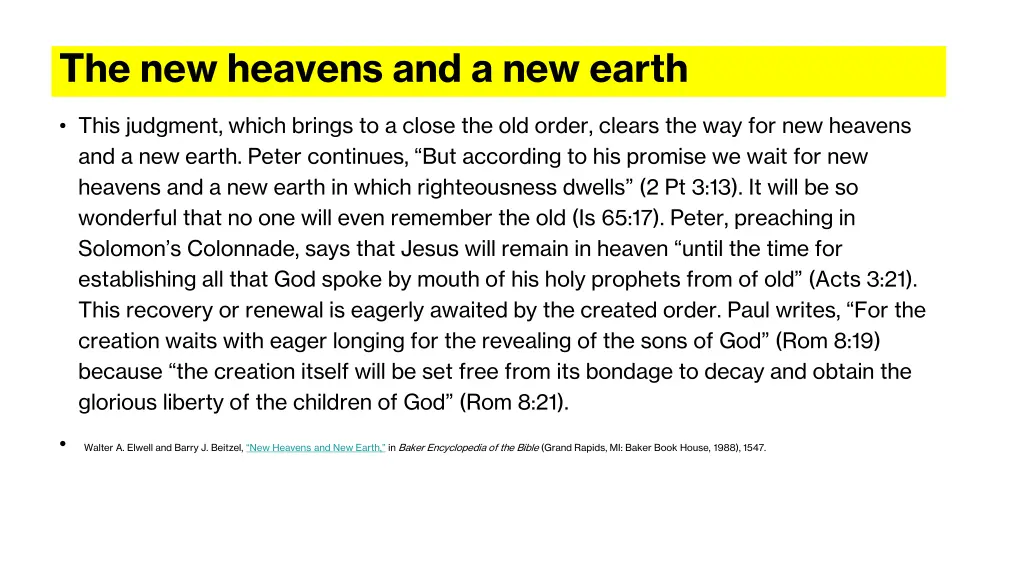 the new heavens and a new earth