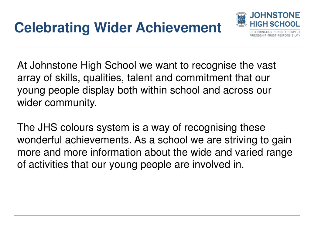 celebrating wider achievement