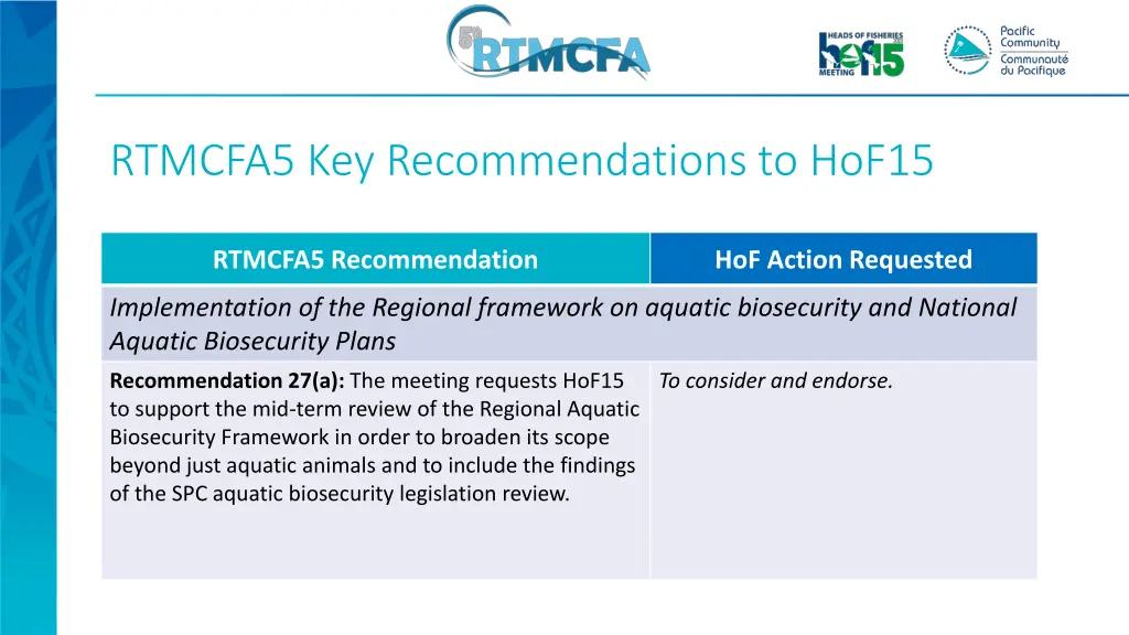rtmcfa5 key recommendations to hof15 5