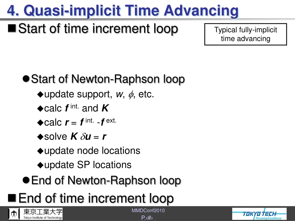 4 quasi implicit time advancing start of time