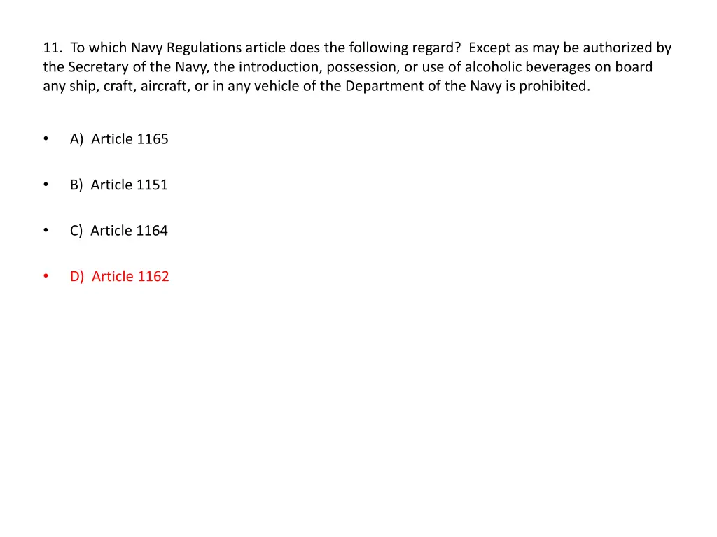 11 to which navy regulations article does
