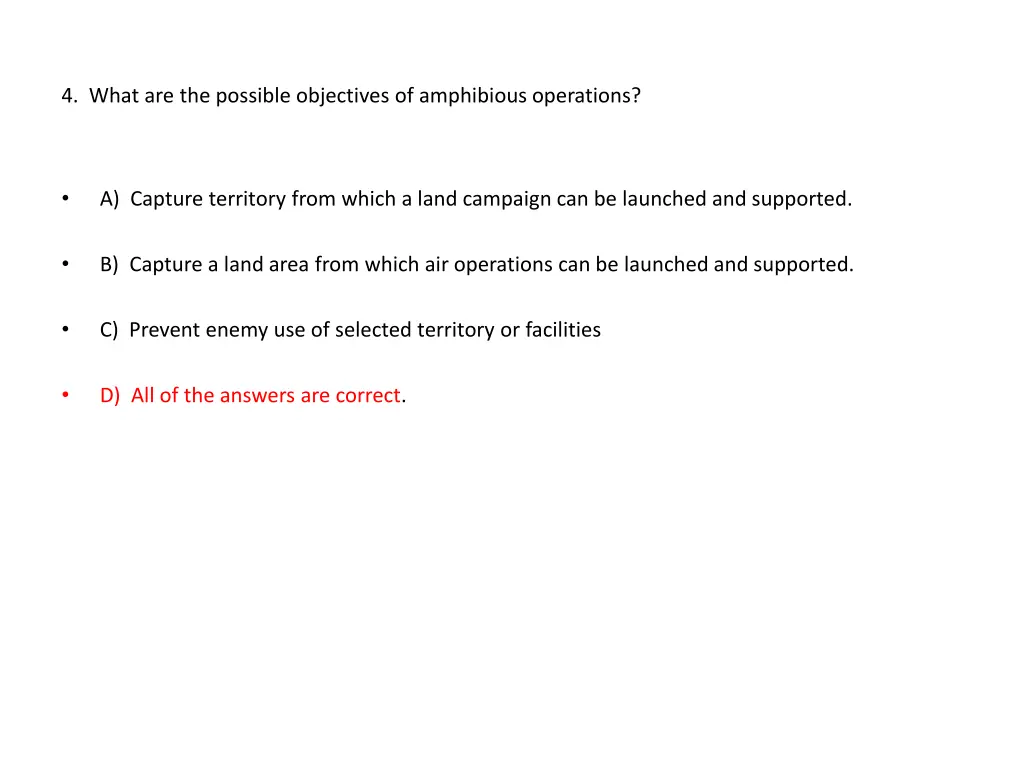 4 what are the possible objectives of amphibious
