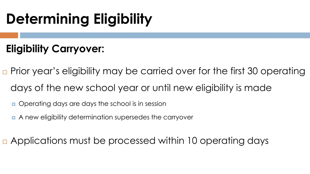 determining eligibility 1