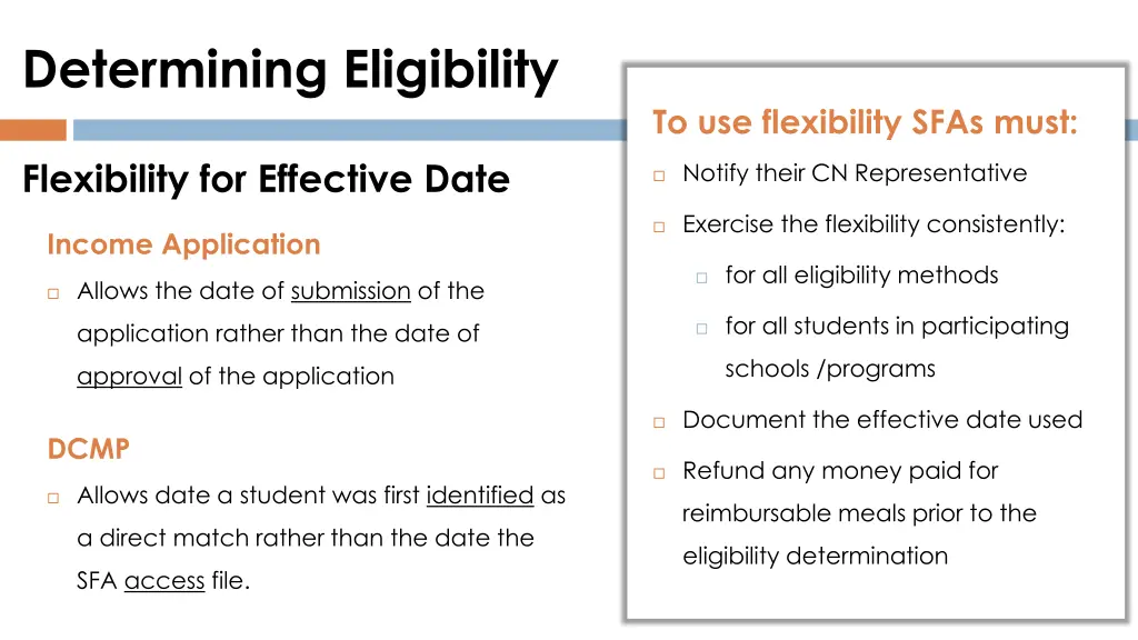 determining eligibility 2