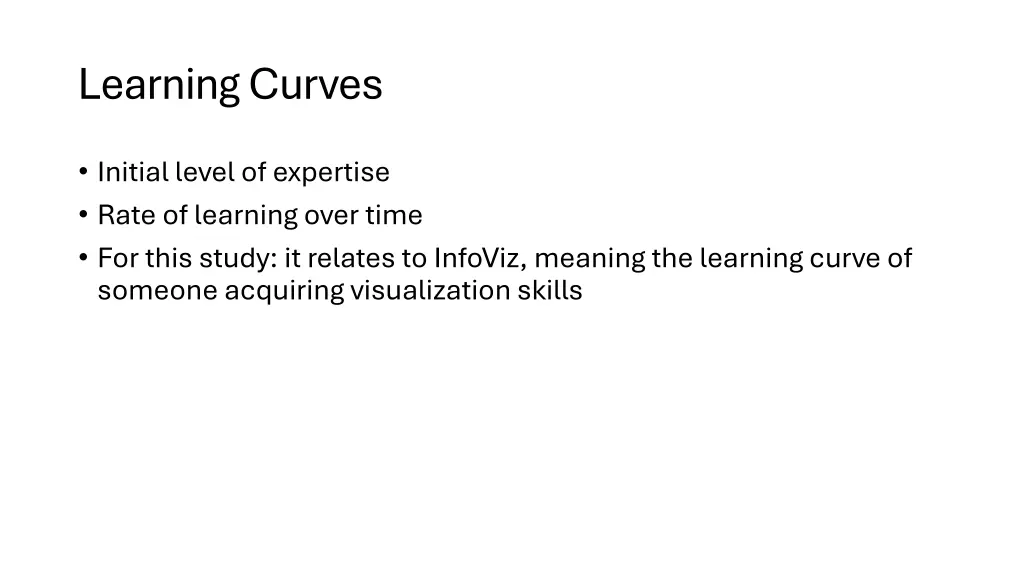 learning curves
