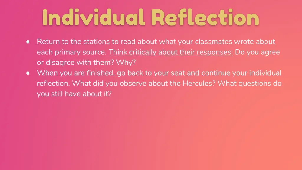 individual reflection