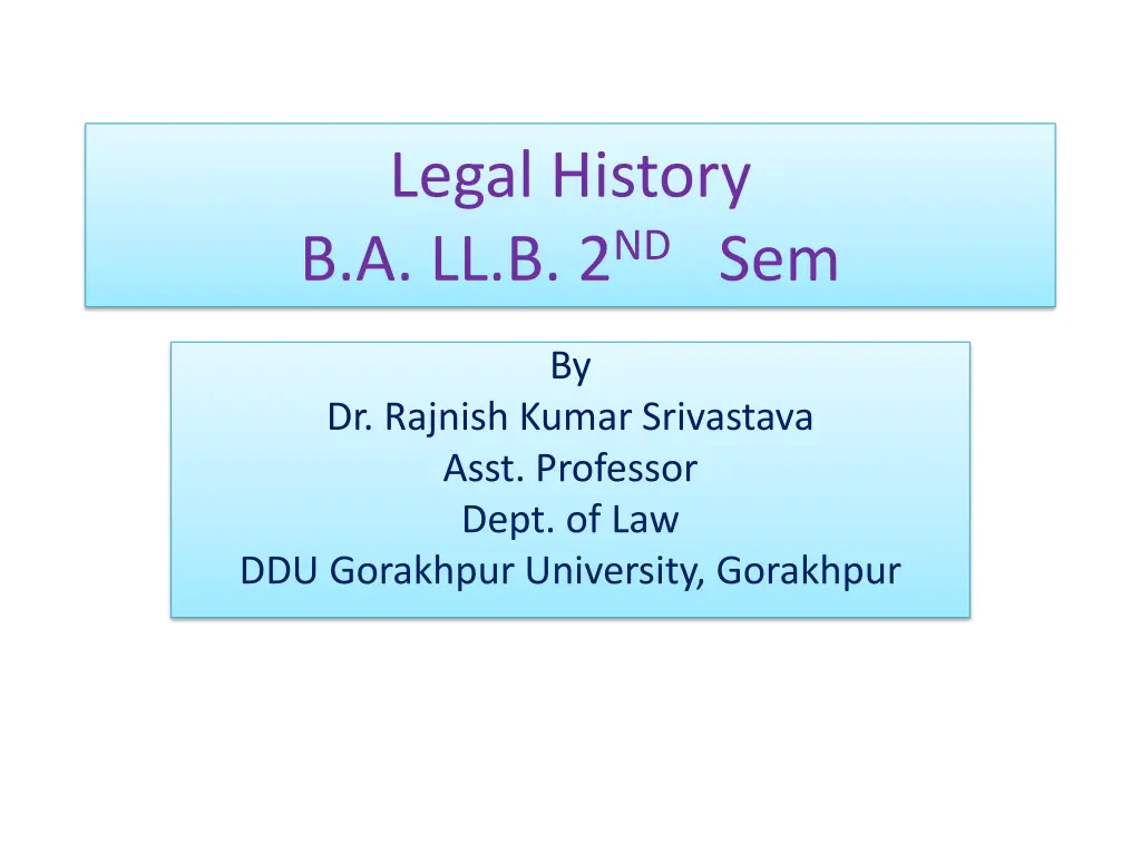legal history b a ll b 2 nd sem