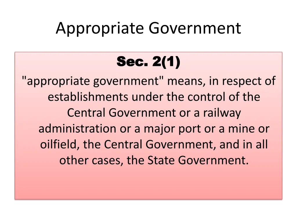 appropriate government