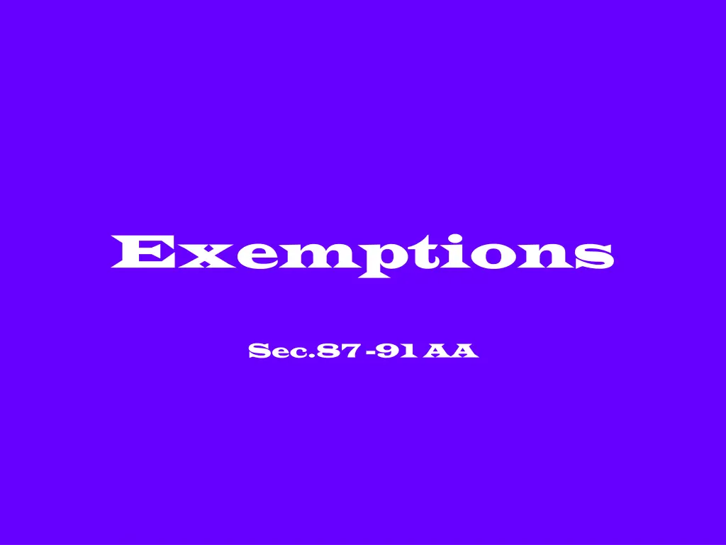 exemptions