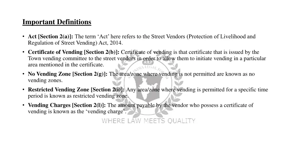 important definitions 1