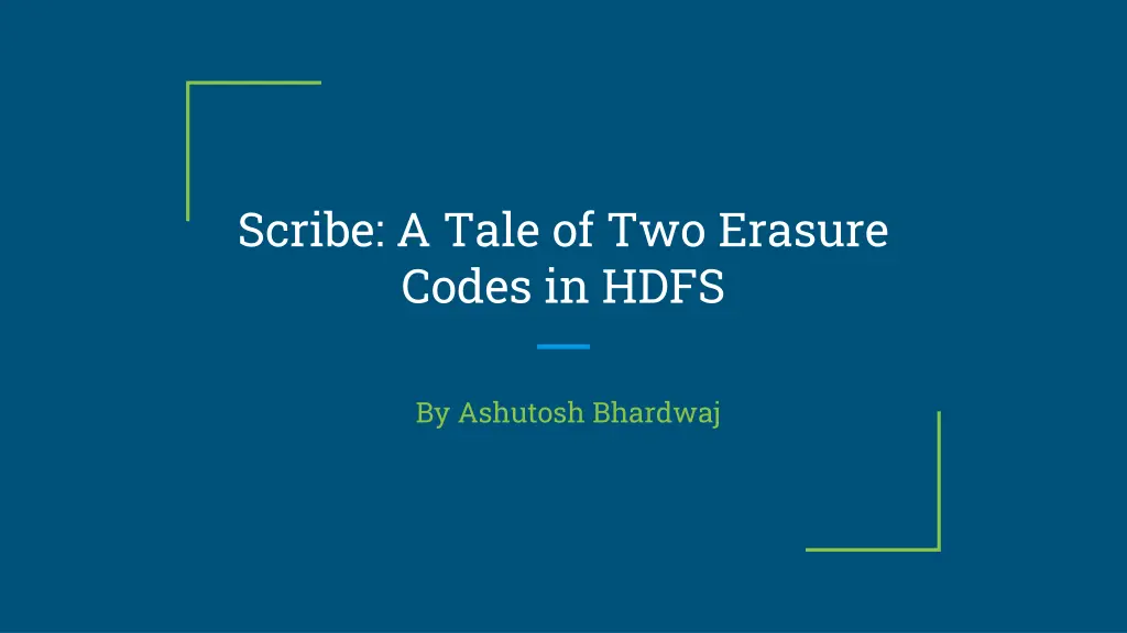 scribe a tale of two erasure codes in hdfs