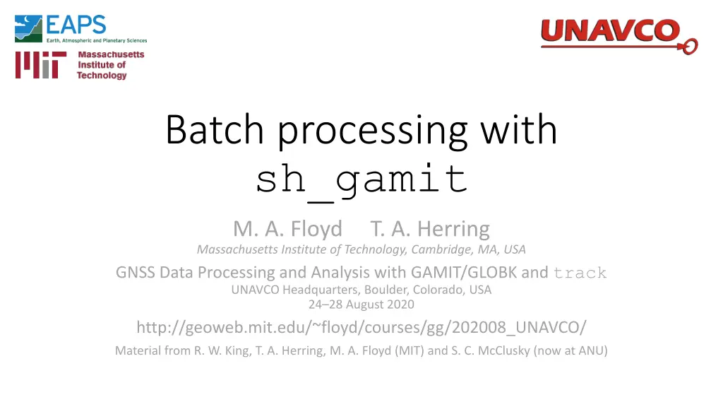 batch processing with sh gamit