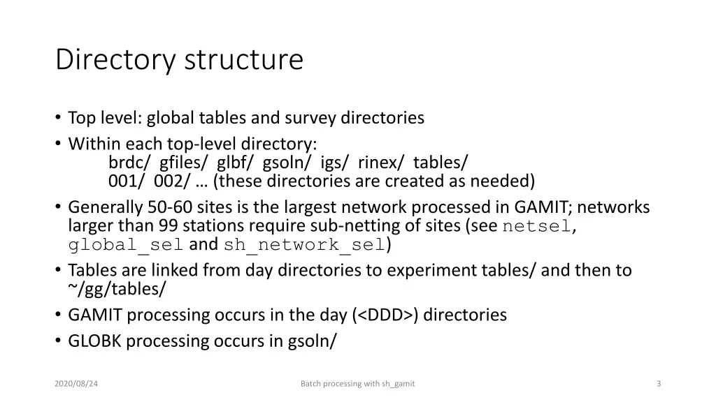 directory structure