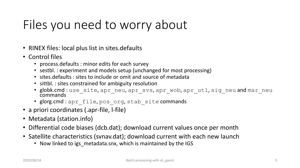 files you need to worry about