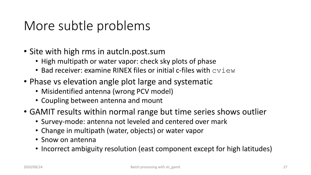 more subtle problems
