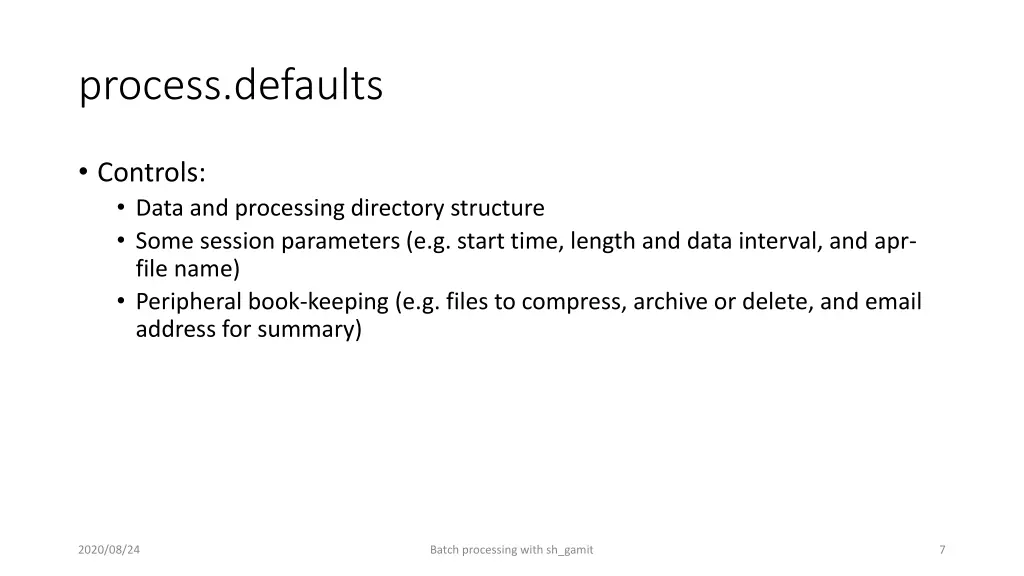 process defaults