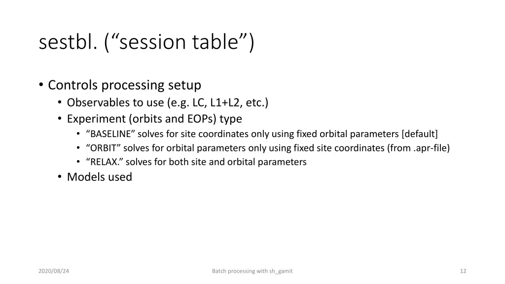 sestbl session table