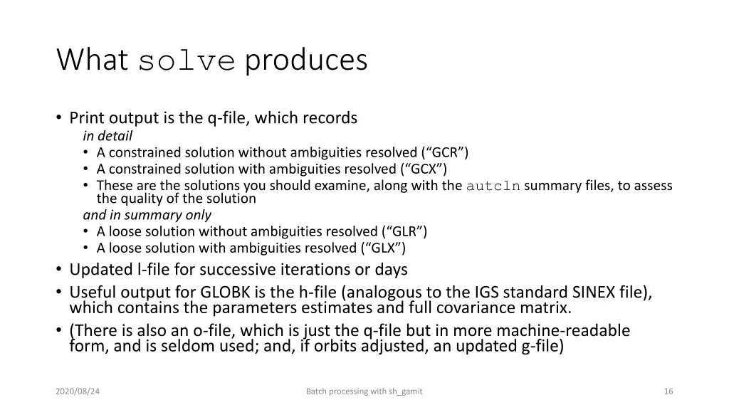what solve produces