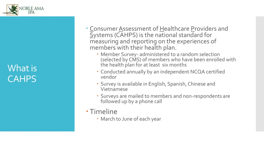 consumer assessment of healthcare providers
